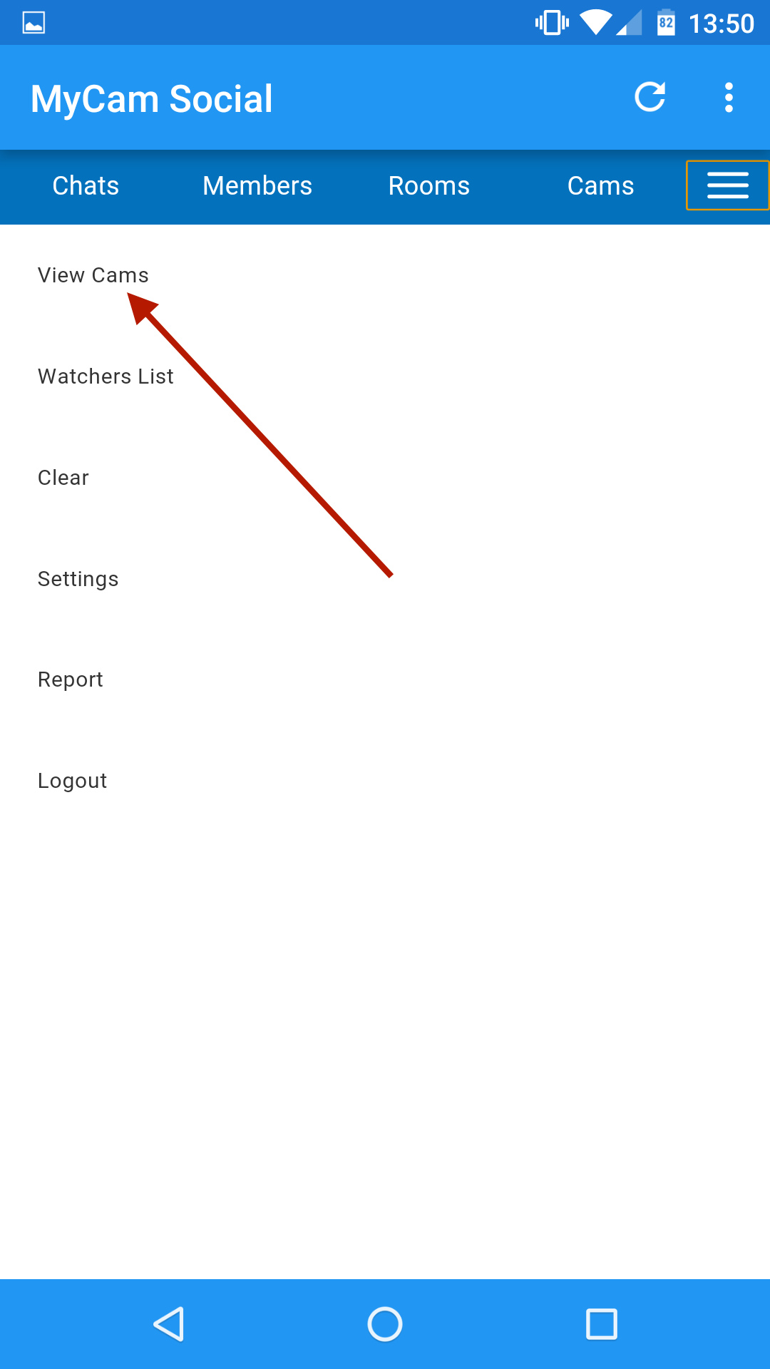 Android - Using your webcam in the | Help Centre | Swinging Heaven