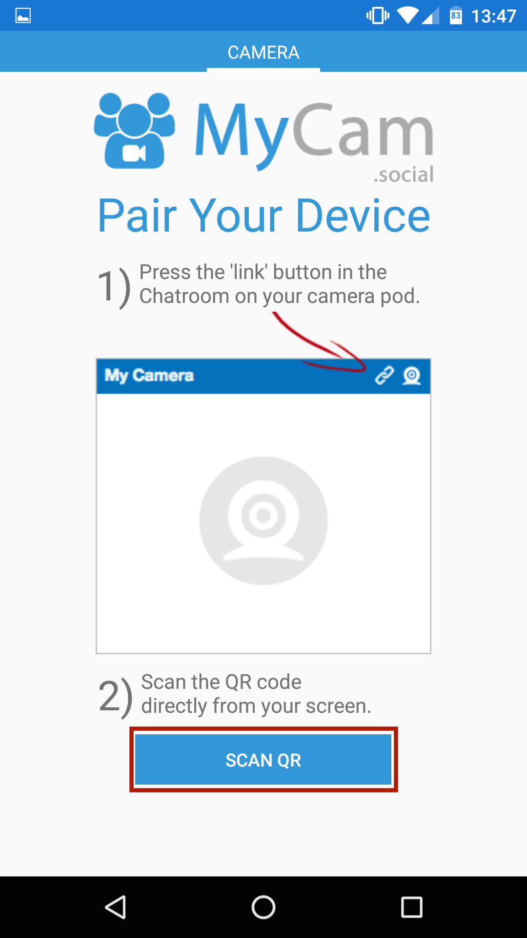 Android - Using your webcam in the | Help Centre | Swinging Heaven